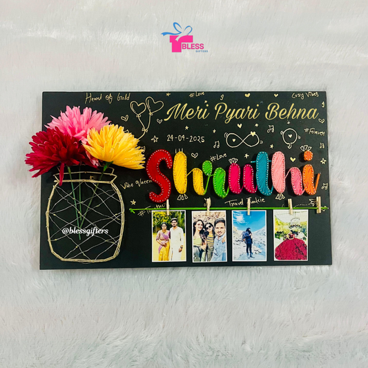 Meri Pyari Behna – Custom String Art Nameplate For Raksha Bandhan