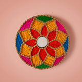 Multi Colorful String Art Tealight Holder