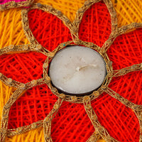 Multi Colorful String Art Tealight Holder