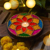 Multi Colorful String Art Tealight Holder
