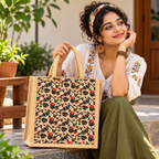 Musical Instrument Print Jute Tote Bag