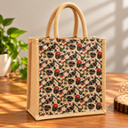 Musical Instrument Print Jute Tote Bag
