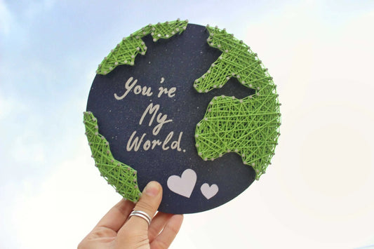 My World String Art - Unique Handmade Gift Item for Her/Him