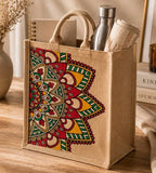 Natural Rangoli Printed Jute Bag