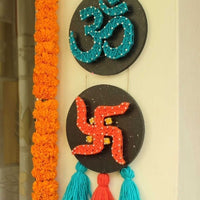 OM Symbol and Swastik String Art for Diwali Decoration