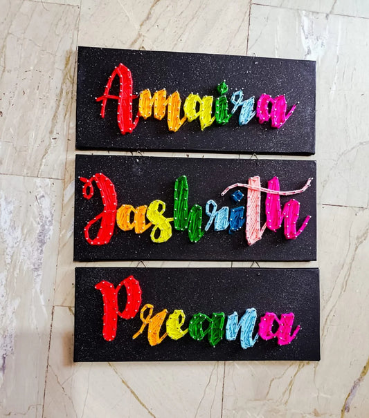 Personalized Rainbow String Art Name Boards