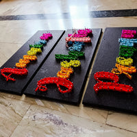 Personalized Rainbow String Art Name Boards