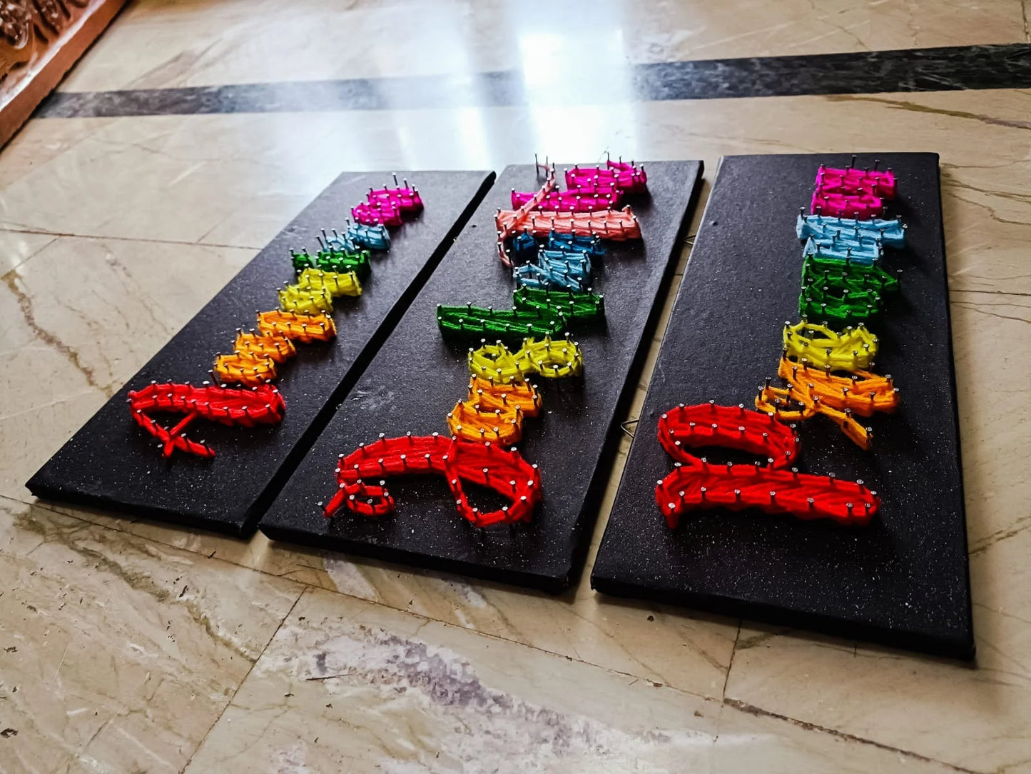 Personalized Rainbow String Art Name Boards