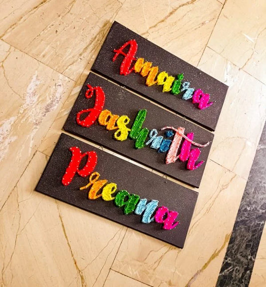 Personalized Rainbow String Art Name Boards