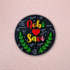 Round Shape String Art Couple Name Plate