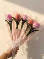 Single Pink Tulip Handmade Flower