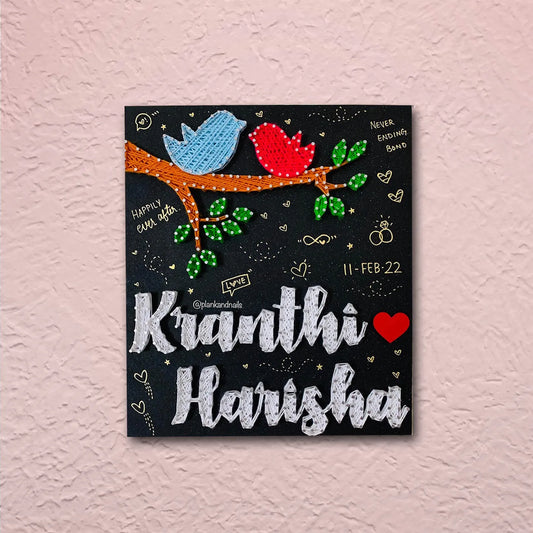 String Art Couple Name Plate With Nature