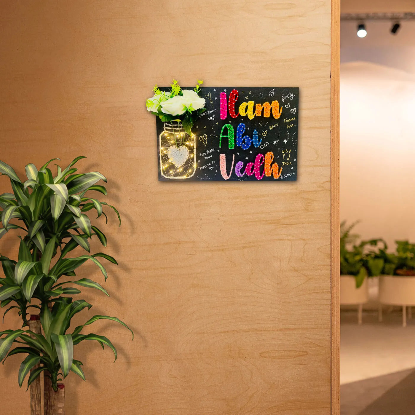 String Art Name Board with Three Name Options for Friends