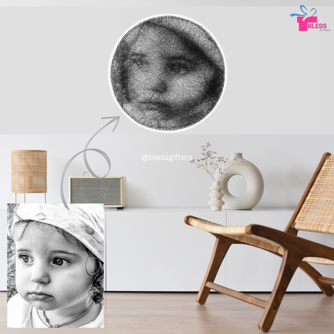 Single Face String Art Portrait for Your Baby, Perfect Gift