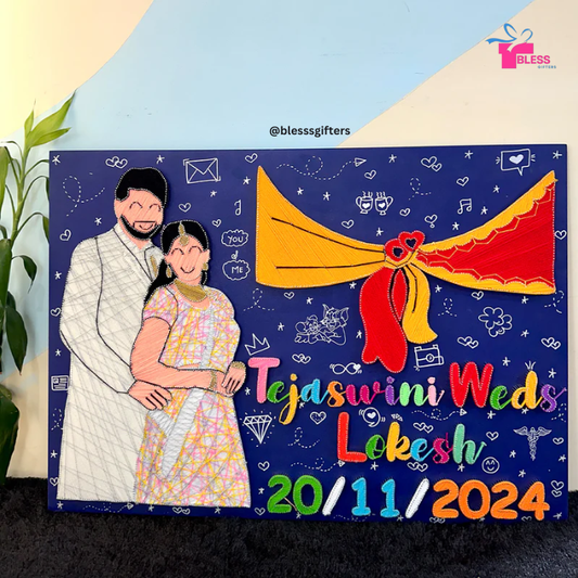 Personalized Gathbandhan String Art Nameplate - Gift for Wedding