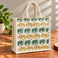 Traditional Elephant Print Tote Bag
