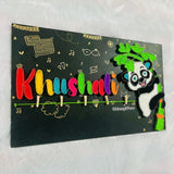 Panda Vibes – Handmade Colorful String Art Nameplate