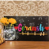 Single Name String Art Nameplate With Flower Pot