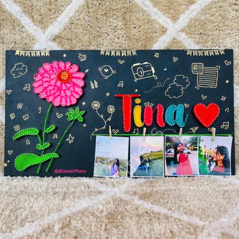 Unique Handmade Flower Name Plate, perfect gift for every occasion