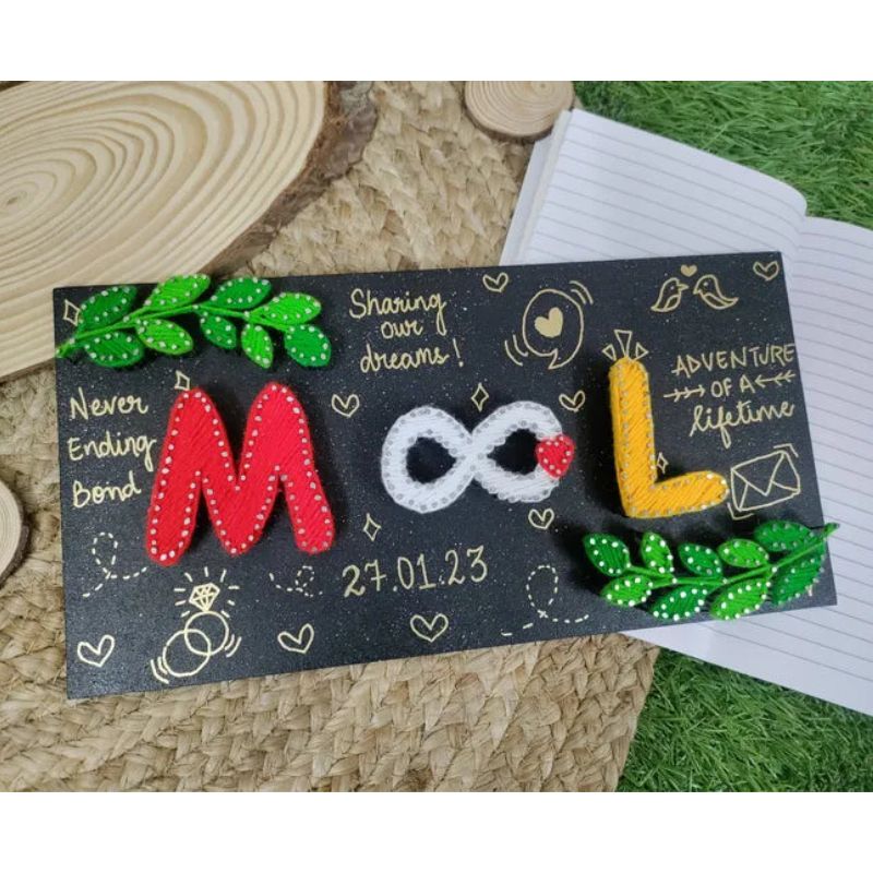 Infinite Love String Art Name Plate for Couple