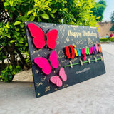 Wings of Joy – Handmade Butterfly String Art Nameplate