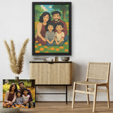 Ghibli Fantasy Custom Family Art – Frame Your Precious Memories