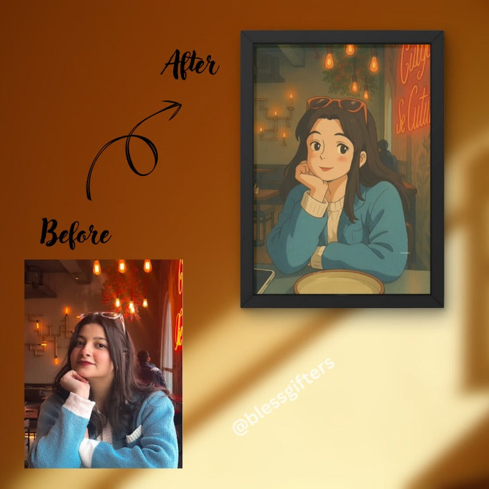 Custom Ghibli-Inspired Frame – Gift for Her