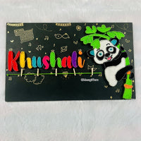 Panda Vibes – Handmade Colorful String Art Nameplate