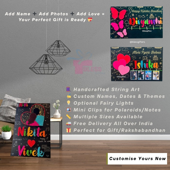 Sisterhood Stories – Custom Photo Collage String Art Frame
