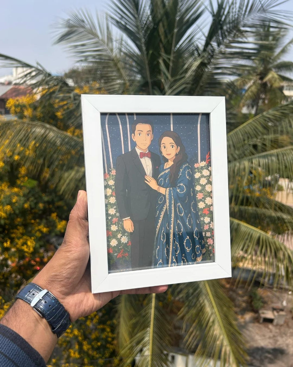 Custom Ghibli Wedding Portrait – A Fairytale Frame for Your Love