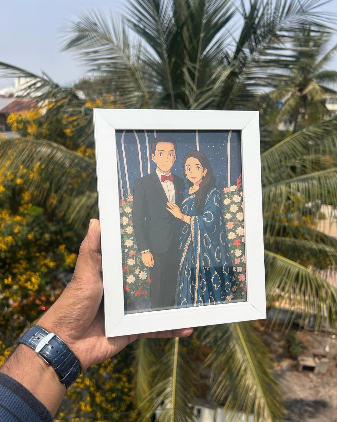 Custom Ghibli Wedding Portrait – A Fairytale Frame for Your Love