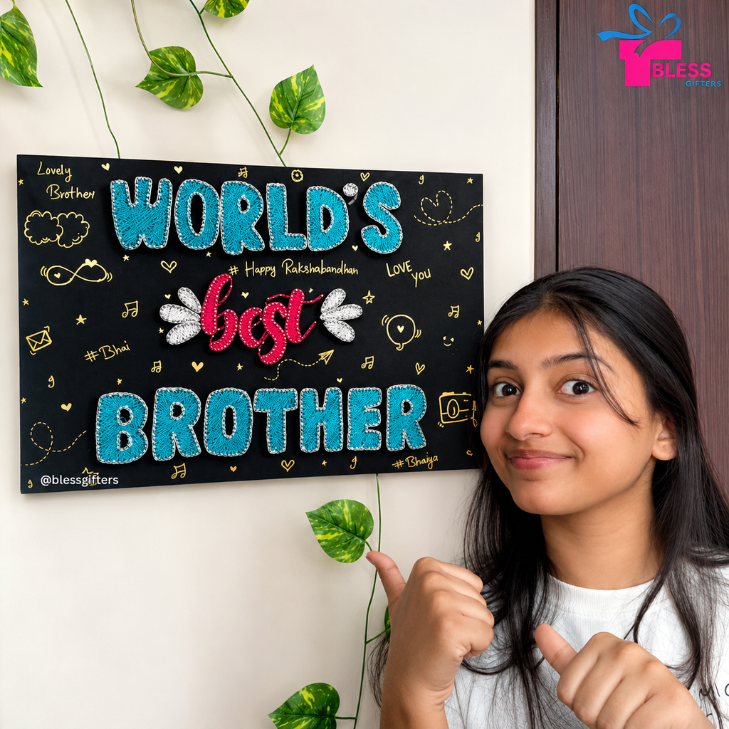 World's Best Brother: Personalized Raksha Bandhan String Art for Your Brother