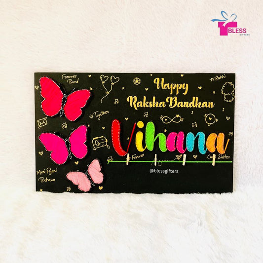 🦋 Wings of Bond – Personalized Raksha Bandhan Nameplate, Best Gift for Sister