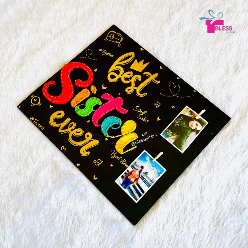 Best Sister Frame – Rakhi String Art with Photo Hangings