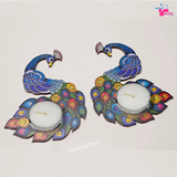 Hand Painted Peacock Tea Light Holders (Set of 50)