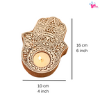 Wooden Hamsa Hand Tealight Candle Holder for Peace & Prosperity (Set of 20)