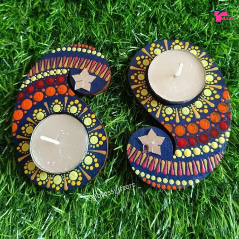 Hand-Painted Paisley Tealight Holders (Set of 50)