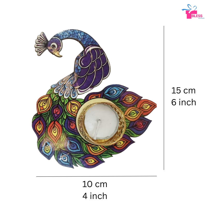 Hand Painted Peacock Tea Light Holders (Set of 50)