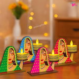 Traditional Rajasthani Lady Face Tealight Holder (Set of 25)