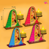 Traditional Rajasthani Lady Face Tealight Holder (Set of 25)