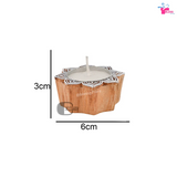 Festival Decorated Wooden Tealight For Diwali Poojan (Set of 50)