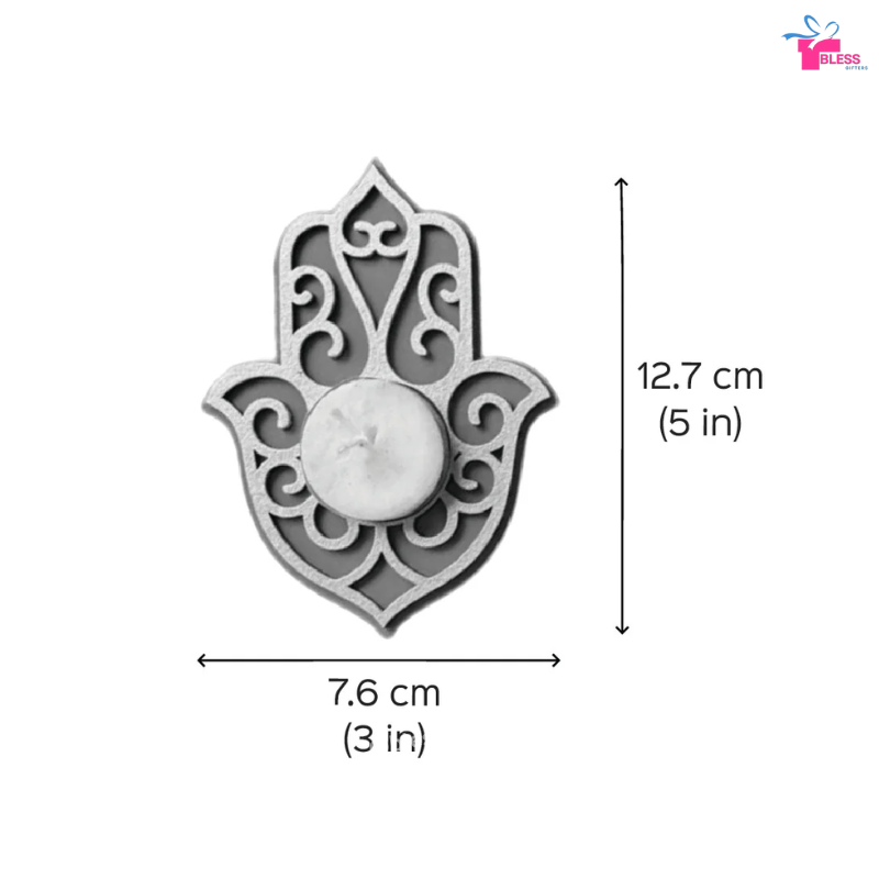 Colorful Wooden Hamsa Hand Tealight Holders for Diwali Decoration (Set of 20)