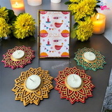 Colorful Mandala Tealight Holder Set - Brighten Up Your Diwali (Set of 50)