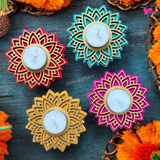 Colorful Mandala Tealight Holder Set - Brighten Up Your Diwali (Set of 50)