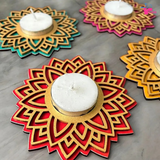 Colorful Mandala Tealight Holder Set - Brighten Up Your Diwali (Set of 50)
