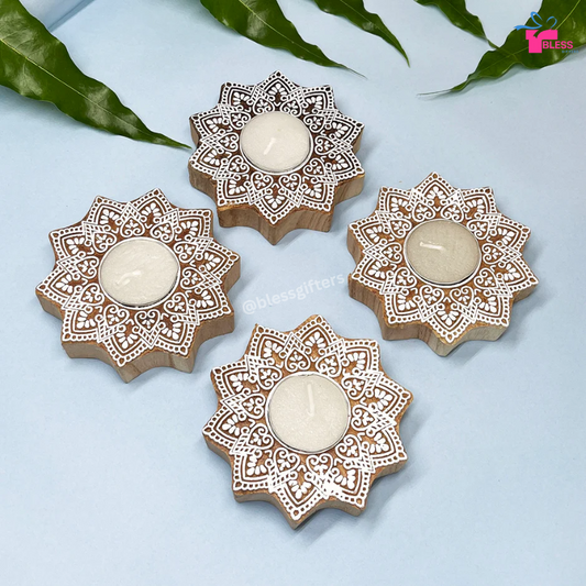 Traditional Mandala Design Tealight Holder, Perfect for Home & Pooja (Set of 25)