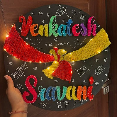 Wedding Knot String Art Nameplate, Perfect gift for wedding couples