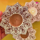 Traditional Mandala Design Tealight Holder, Perfect for Home & Pooja (Set of 25)