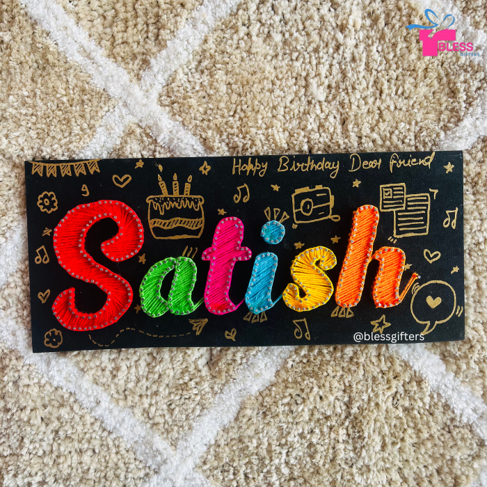 Single name string art nameplate - Handmade gift